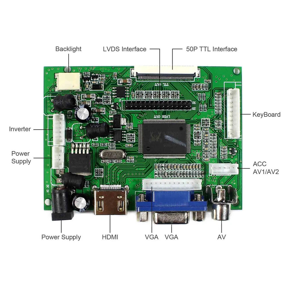 VGA 2AV LCD Controller Board kit with 8" EJ080NA-05A 800x600 panel Screen