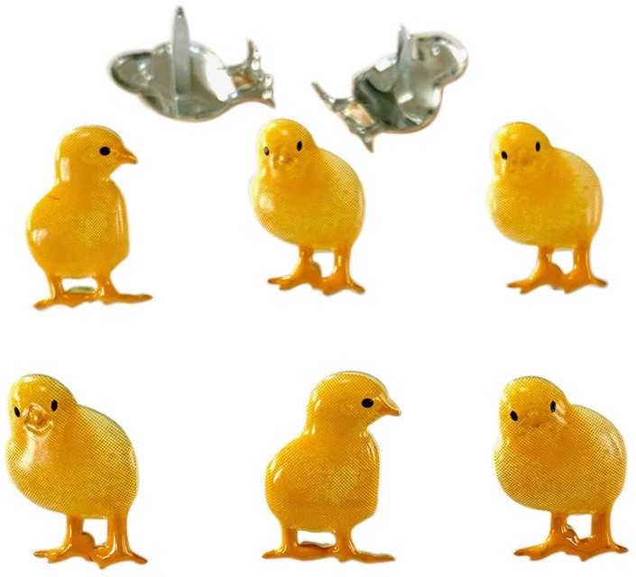 Eyelet Outlet Shape Brads 12/Pkg-Chick