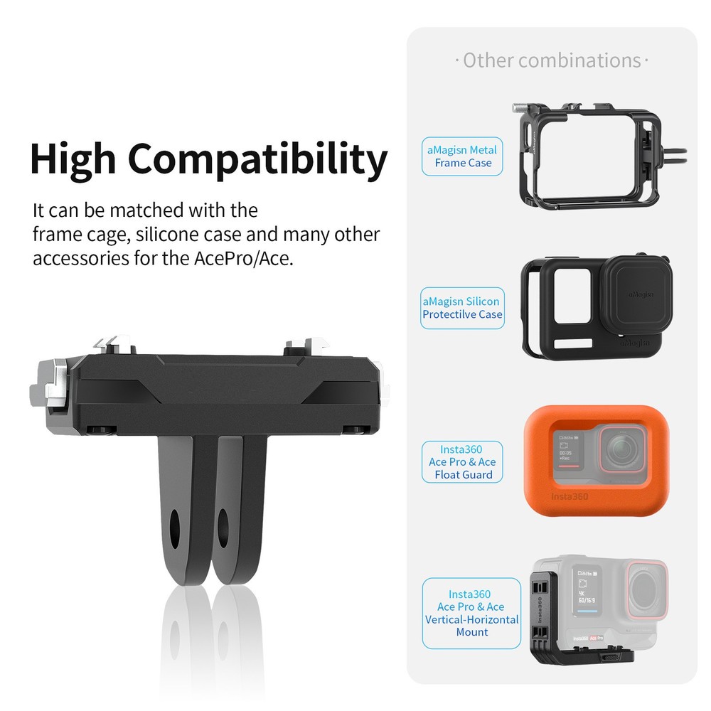 For Insta360 Ace Pro/Ace Magnetic Quick Release Base AABS+Metal Camera Base