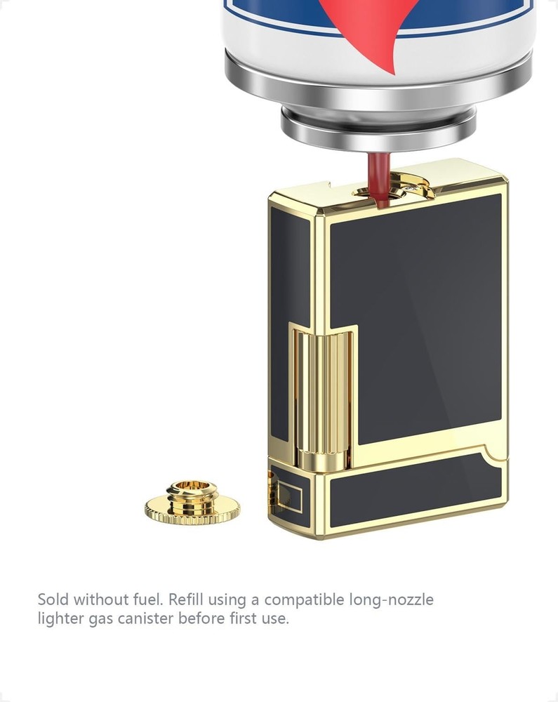 Compact Gold Soft Flame Butane Pipe Lighter - Vintage Charm Meets Function