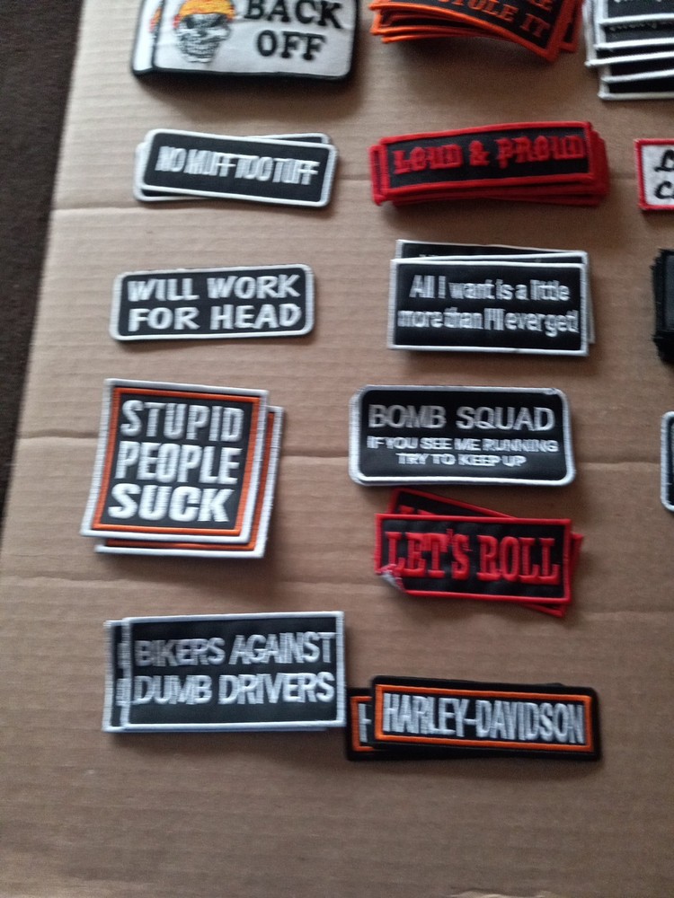 56 Assorted Biker Patches