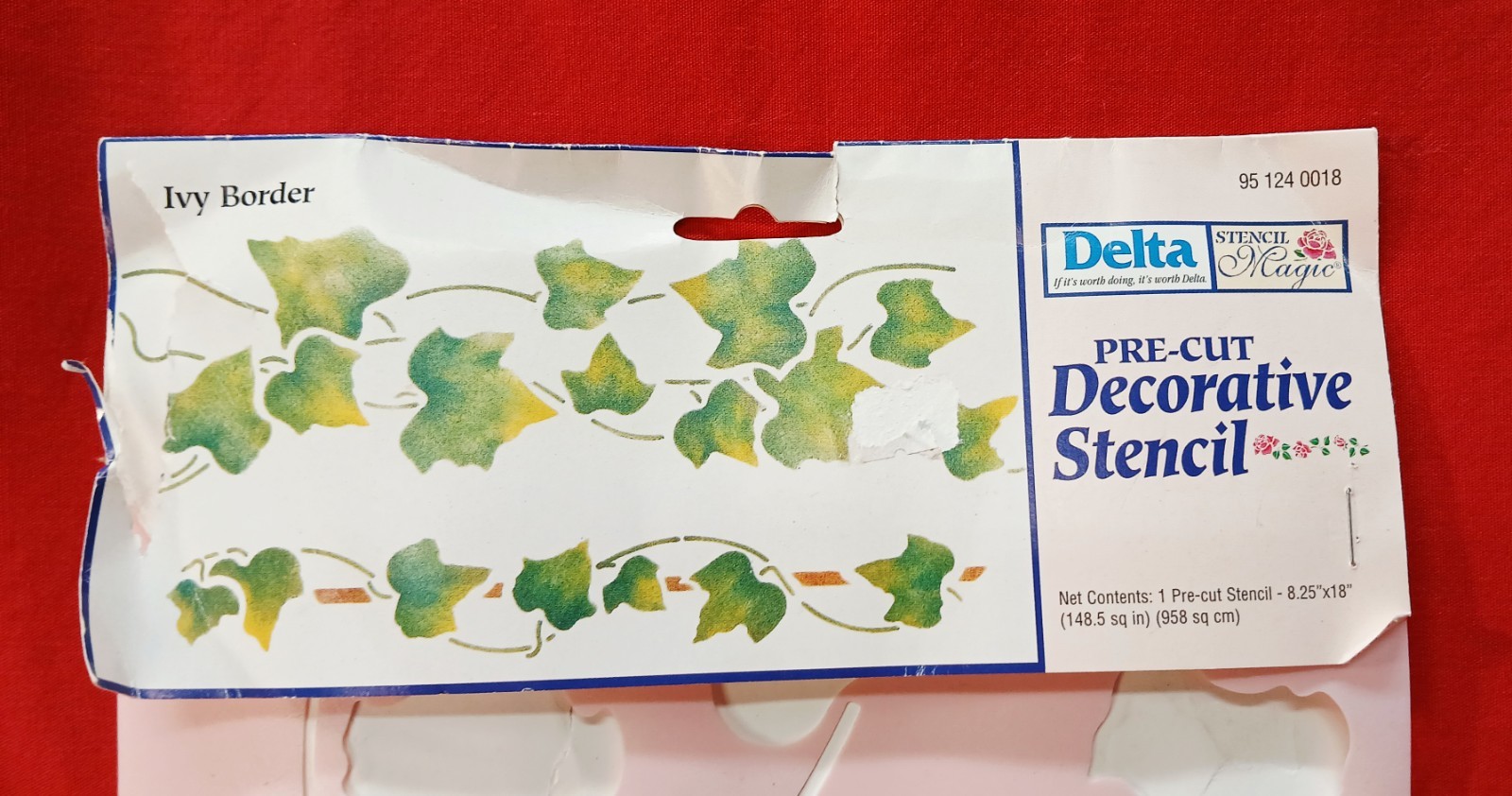 Delta Pre-Cut Decorative Ivy Border Stencil Walls Fabric Furniture Crafts NEW