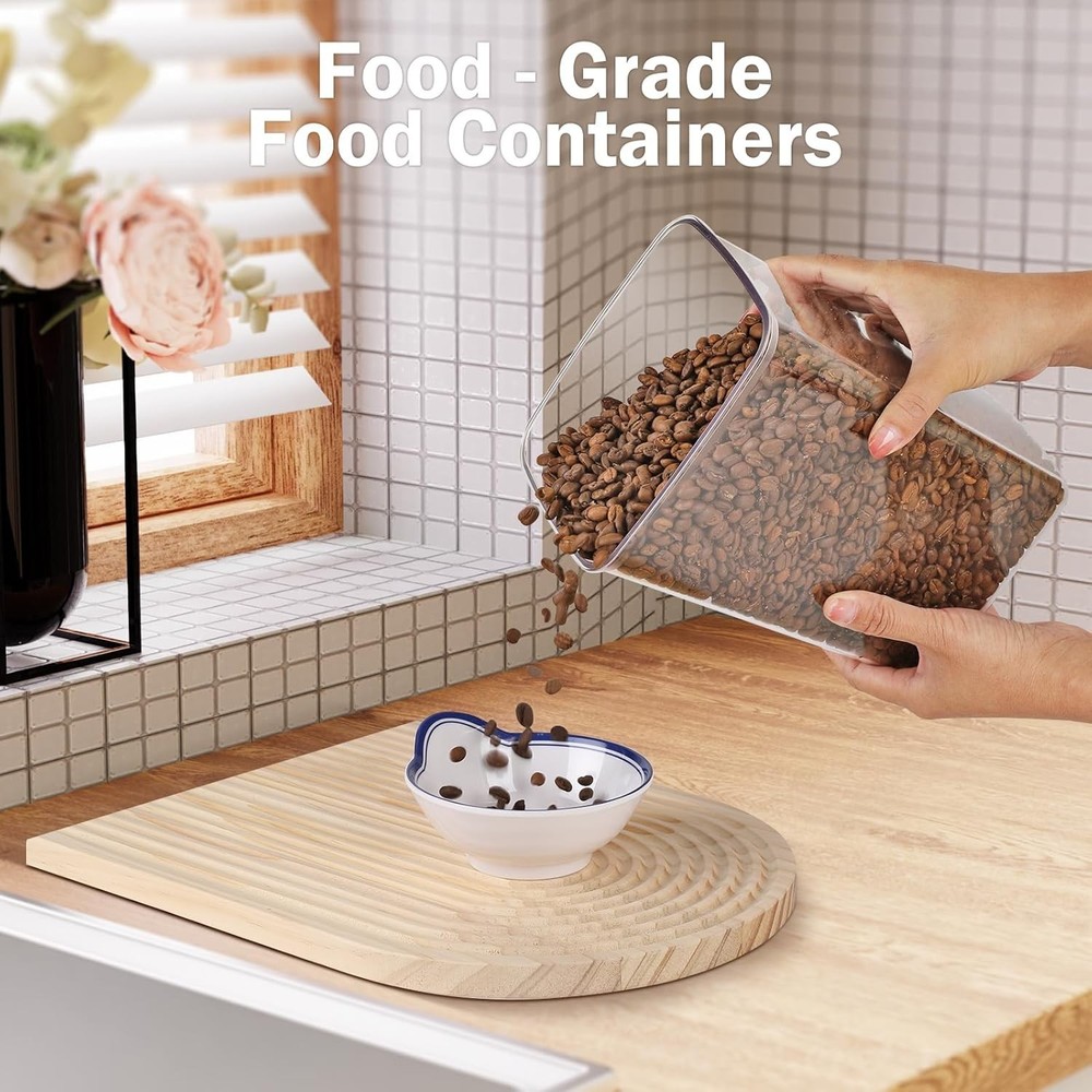 Pop Airtight Food Storage Containers Set W/ Lids 6 Pcs Stackable One Button