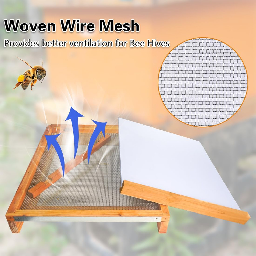 2Pcs Beehive Screened Bottom Board 10 Frame Langstroth Bee Hive Screened Bottom