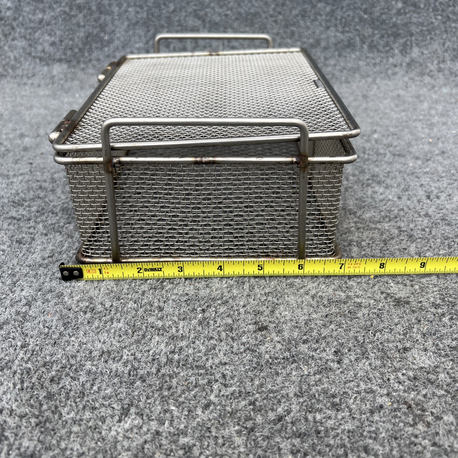 Stainless Steel Mesh Rectangular Washing Basket, 9” L x 7” W x 3.25” H New Other