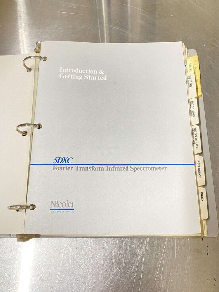 Nic Nicolet 5DXC Spectrometer -Users Guide / Manual / Instructions