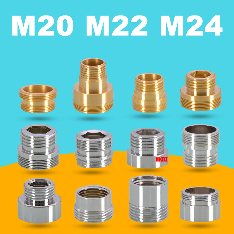 M20 M22 M24 to 1/2" Brass Faucet Adapter Purifier Aerator Water Tap Connectors