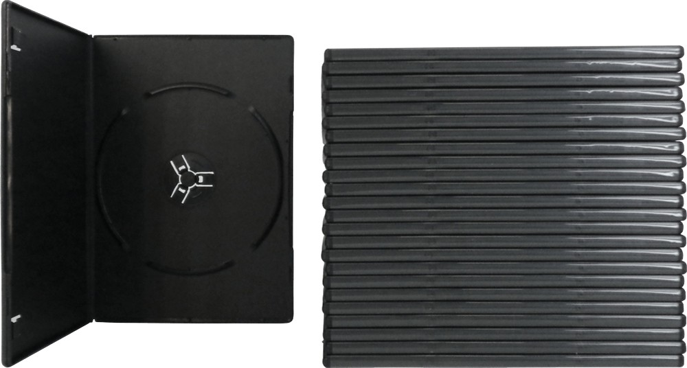 (25) Super Thin Slim Empty Black PREMIUM DVD Replacement Cases 7mm #DVBR07BKPR
