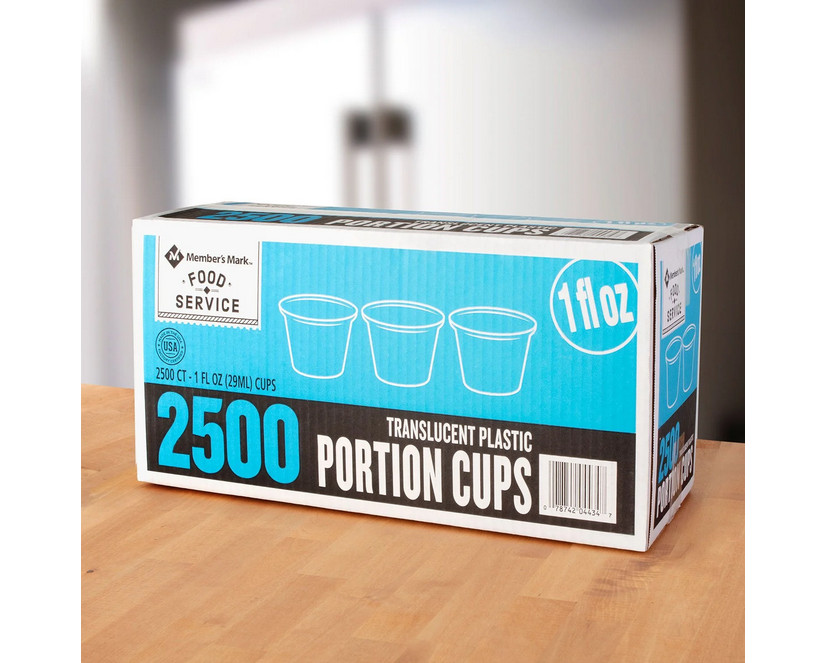 Member's Mark Translucent Plastic Portion Cups 1 oz, 2,500 Count Bulk