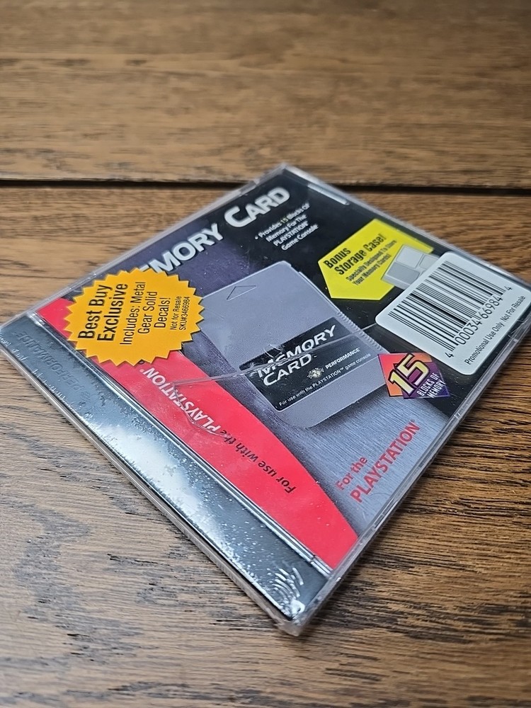 Performance Sony PlayStation 1 PS1 Memory Card Case Holder Metal Gear Solid READ