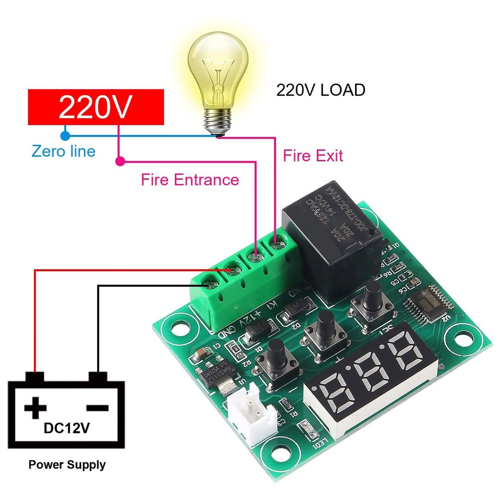 W1209 DC 12V Digital Temperature Controller Board -50-110°C Electronic Tem1658