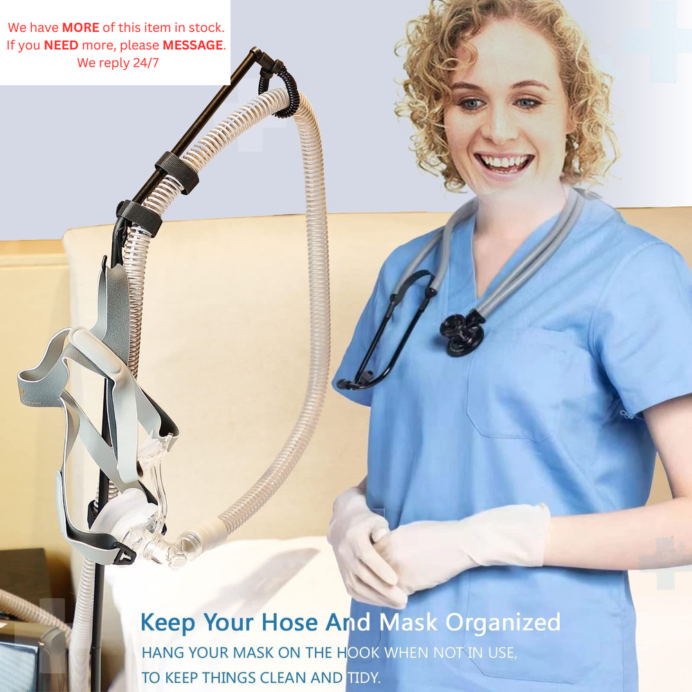 CPAP Hose Holder - Hanger Triangle Base-Height Fixed, Black