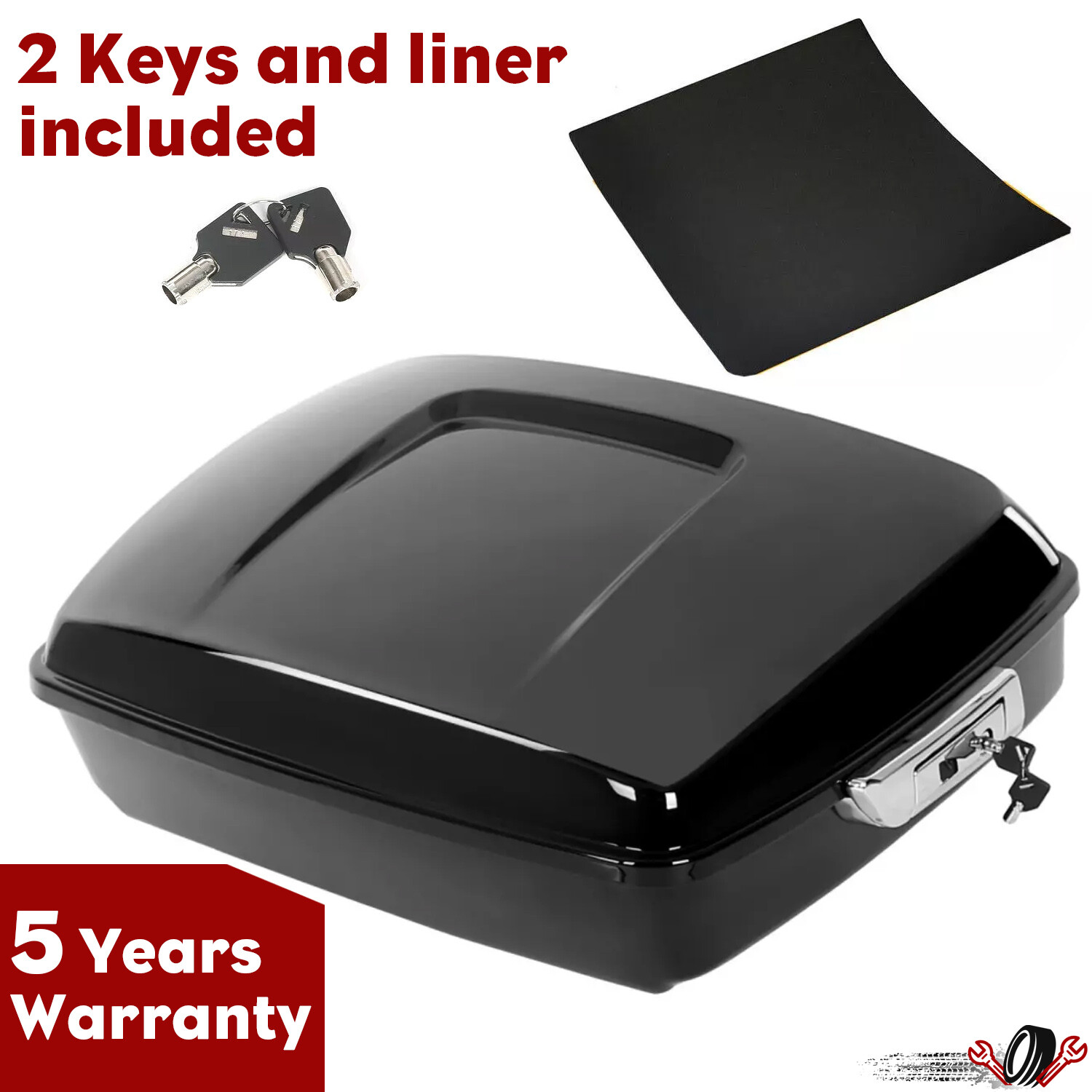 10.7" Chopped Pack Trunk For Harley Touring Models Street Road Glide 14-26 Black