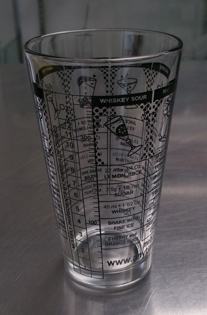 16oz. Bar RECIPE COCKTAIL MIXING & STIRRING GLASS Boston Martini Shaker