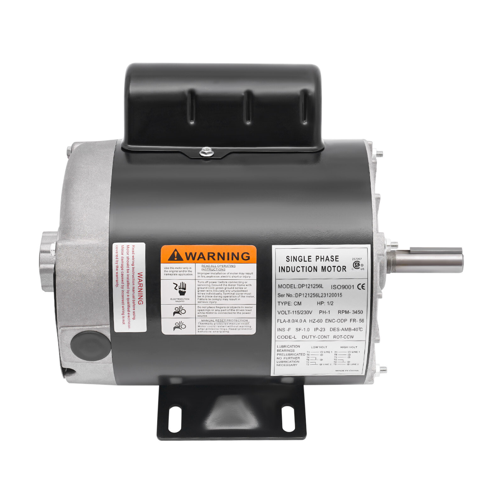 1/2HP 115/230V General Purpose Motor 3450RPM Electric Motor Single Phase New