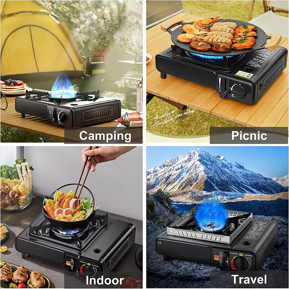 Portable Camping Stove Propane & Butane Hiking Dual Fuel Brass Cooking Burner US