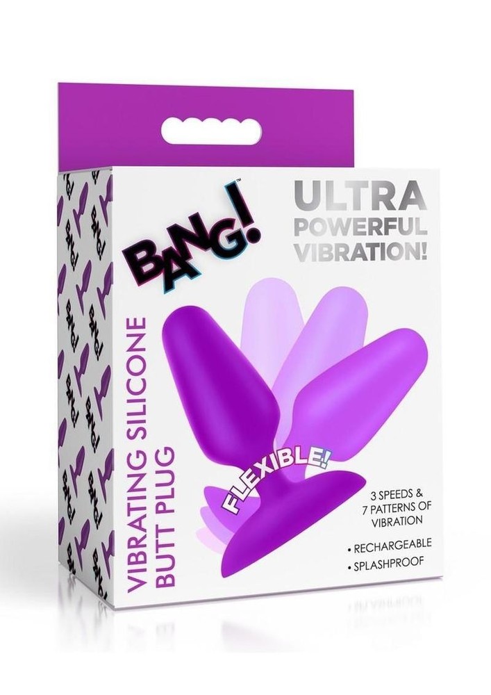 Bang! Flexible Vibrating Butt Plug – Silicone, Rechargeable, 7 Patterns