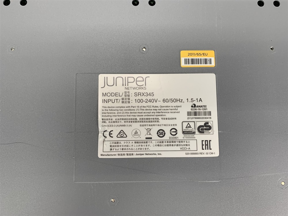 Juniper Networks SRX345 Firewall Services Gateway Security Appliance