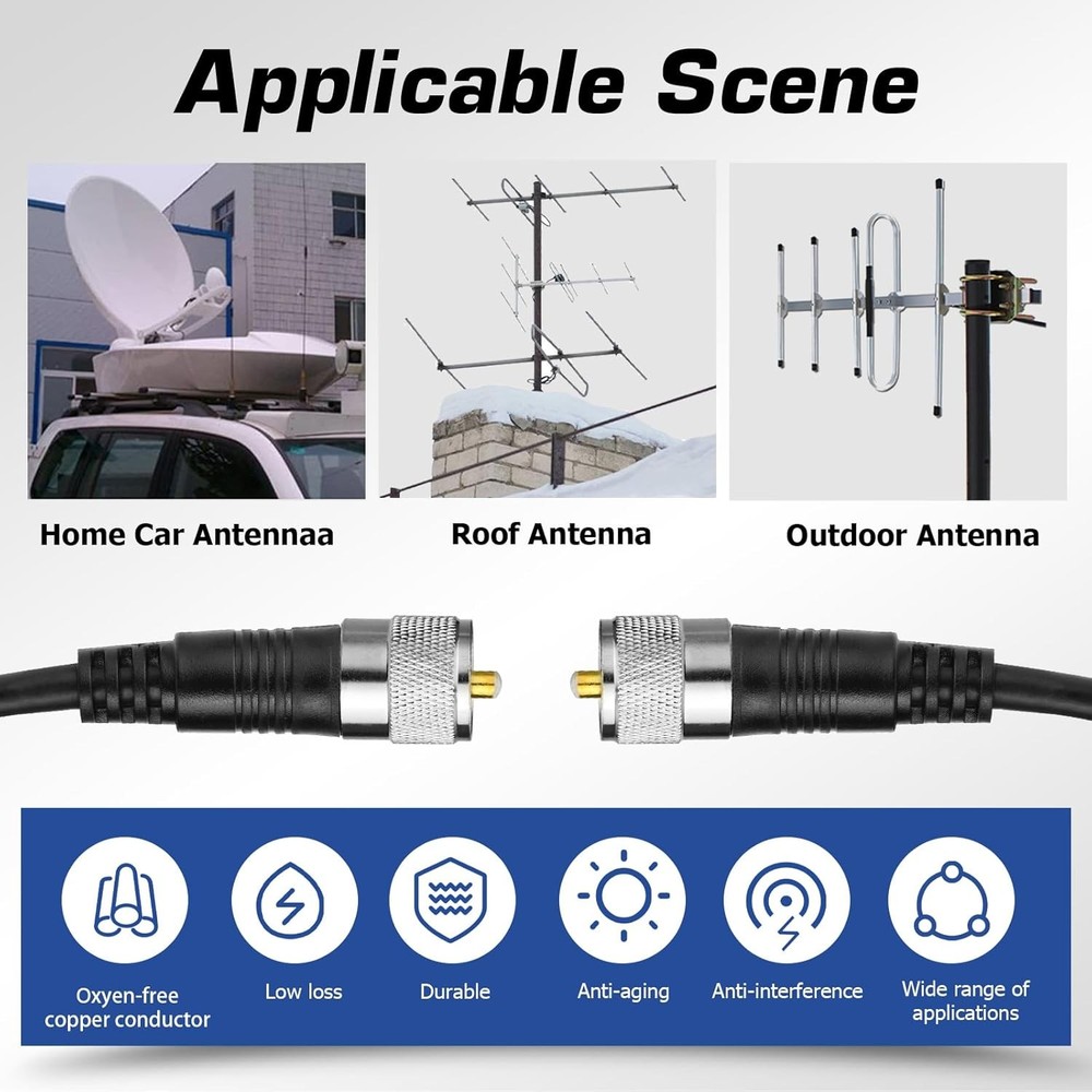 CB Antenna Coax Cable, 2ft