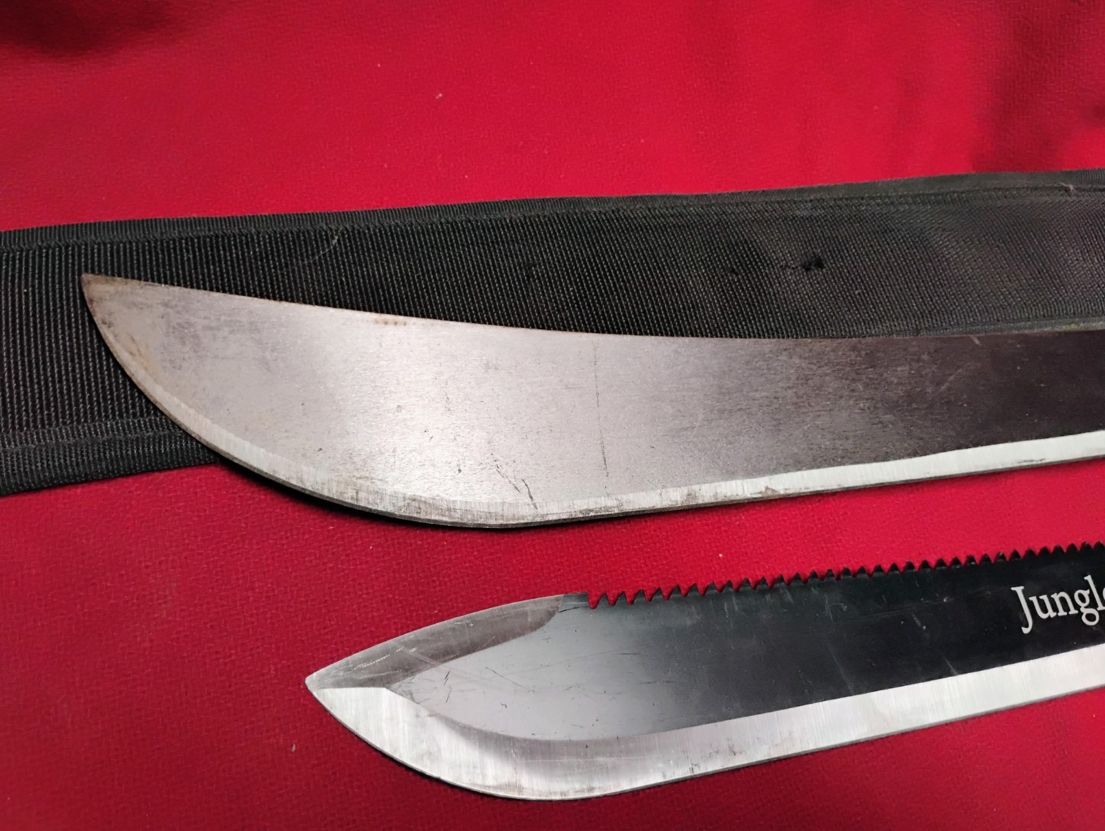 Mechete 2pc lot Mintcraft & Jungle King 21" & 15" blades with sheaths good cond