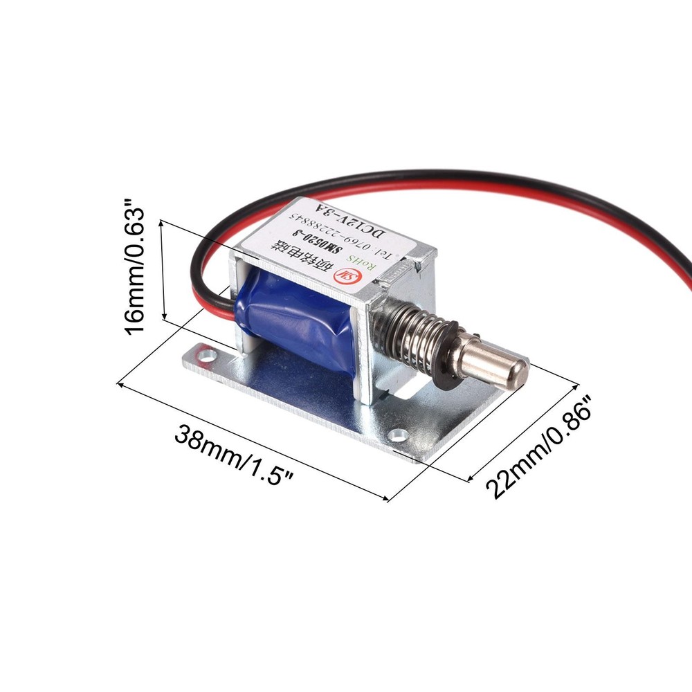 Mini Electromagnetic Solenoid Pushing Pull Type DC12V 3A,