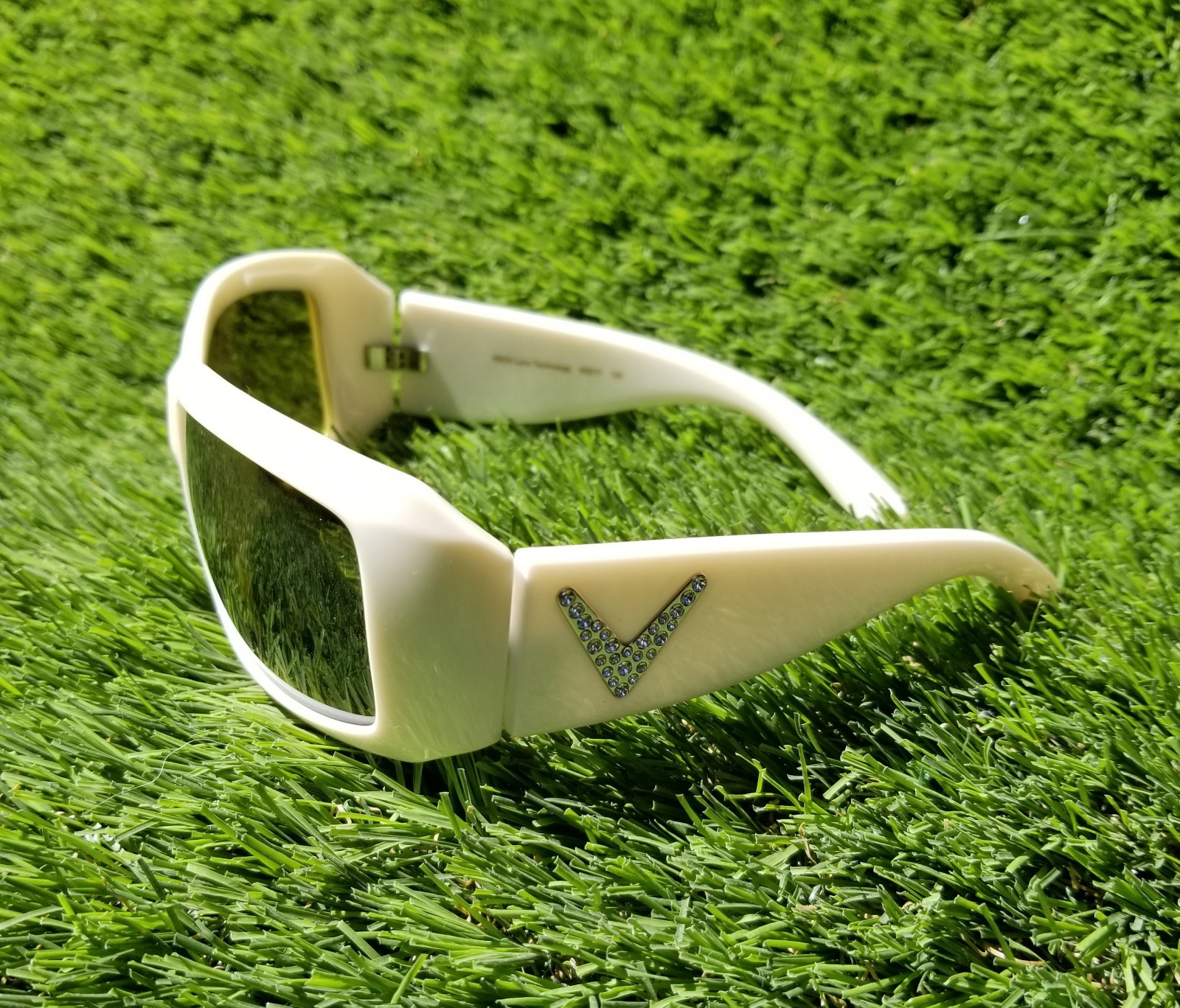 Callaway Ivory Golf Sunglasses Green NEOX Lenses Rhinestones C410WH G RARE