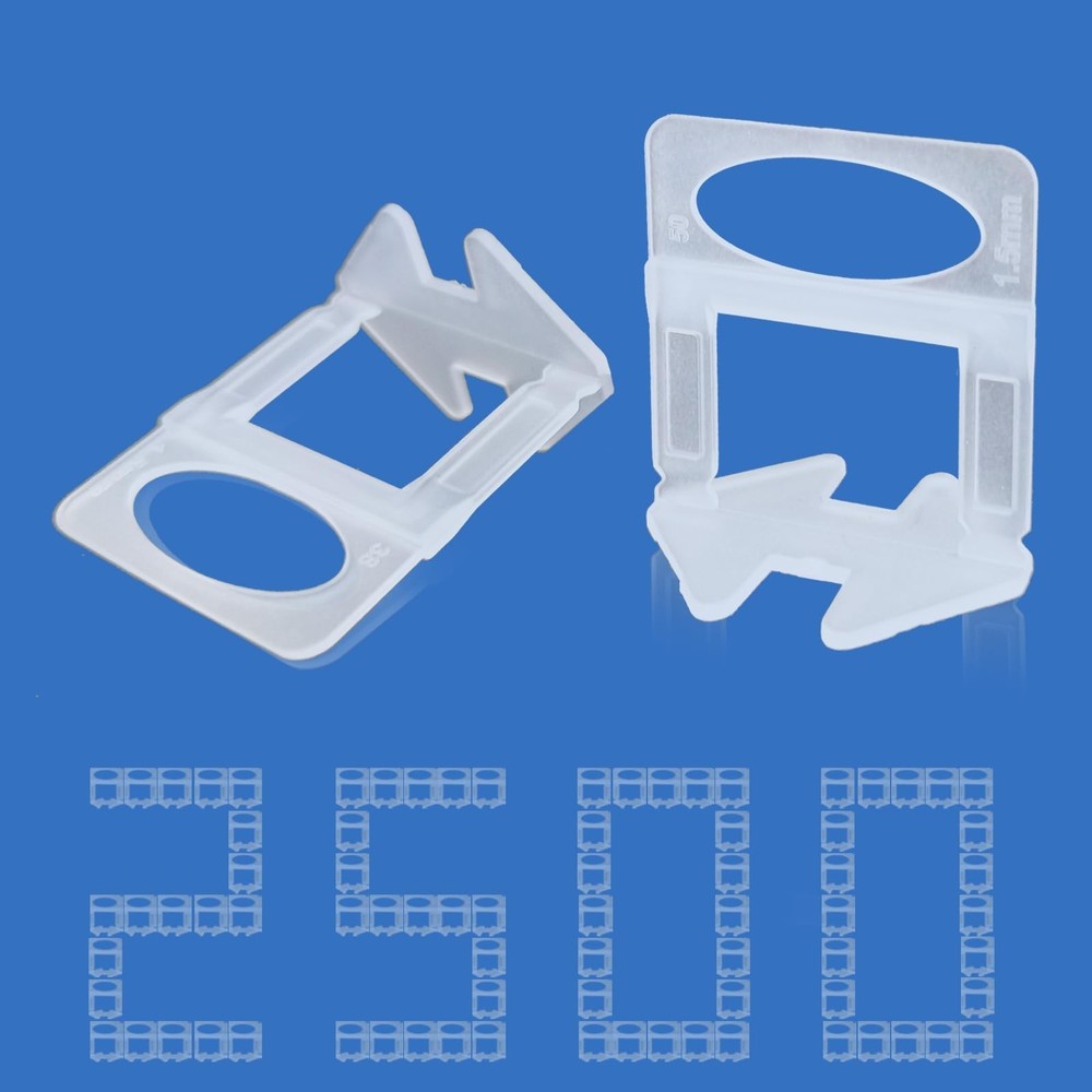 Tile Leveling System 2500pcs 1/16" Tile leveler Spacers Clips Tile Installati...