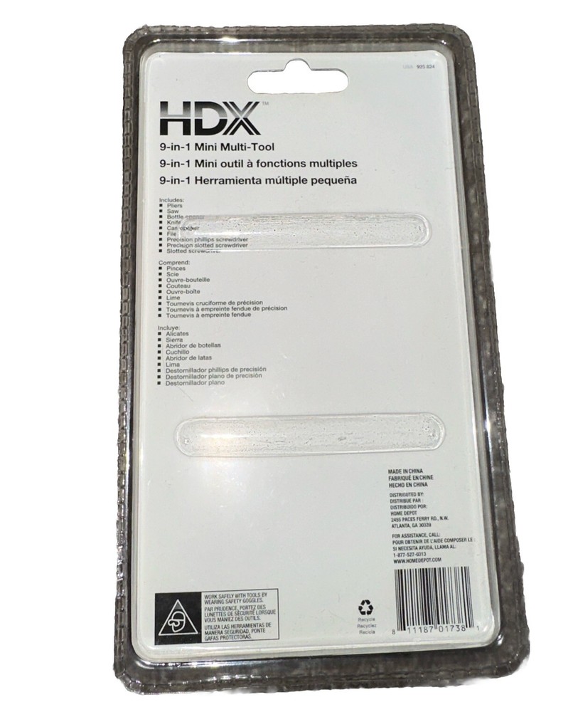 HDX 9-in-1 Mini Multi Functional Tool Folding Multitool