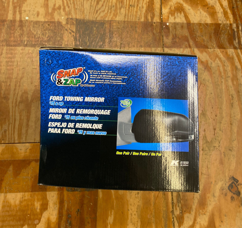 K-Source 81850 Snap-On Towing Mirrors For Ford F150, Black