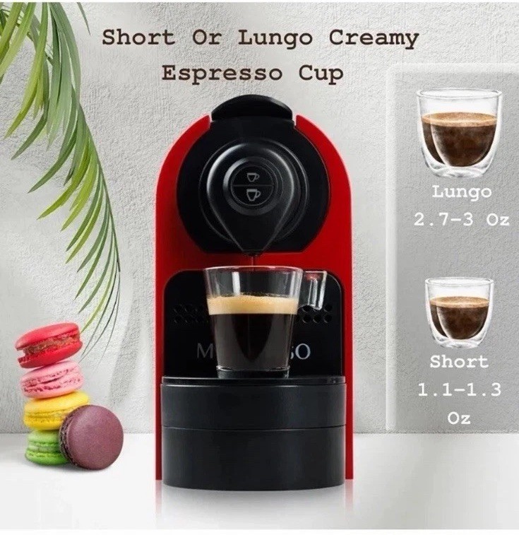 Mixpresso Red Espresso Machine for Nespresso Compatible Capsule, Single Serve...