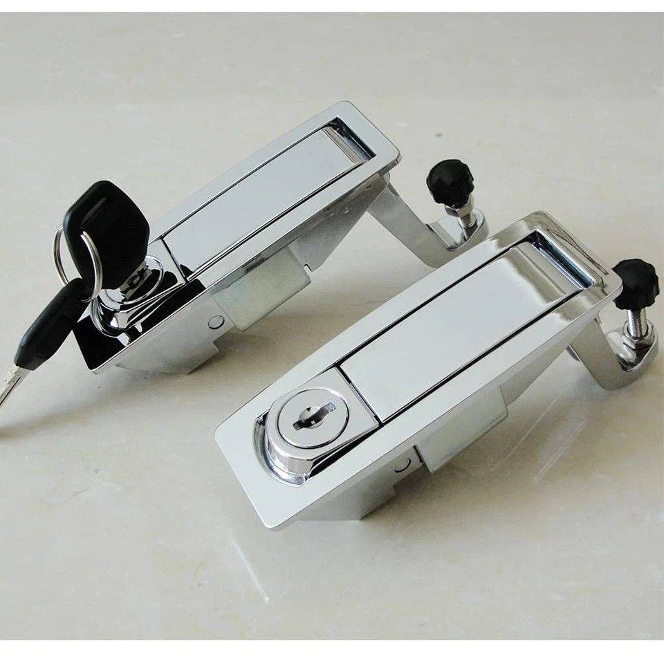 2 PCS Compression Latch Lock Trigger Zinc Alloy Adjustable Lever Flush Silver