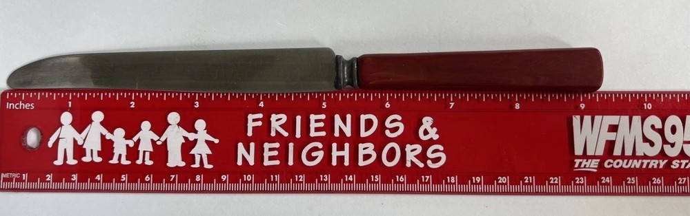 Landers Stainless Flatware Knife Red Bakelite Handle