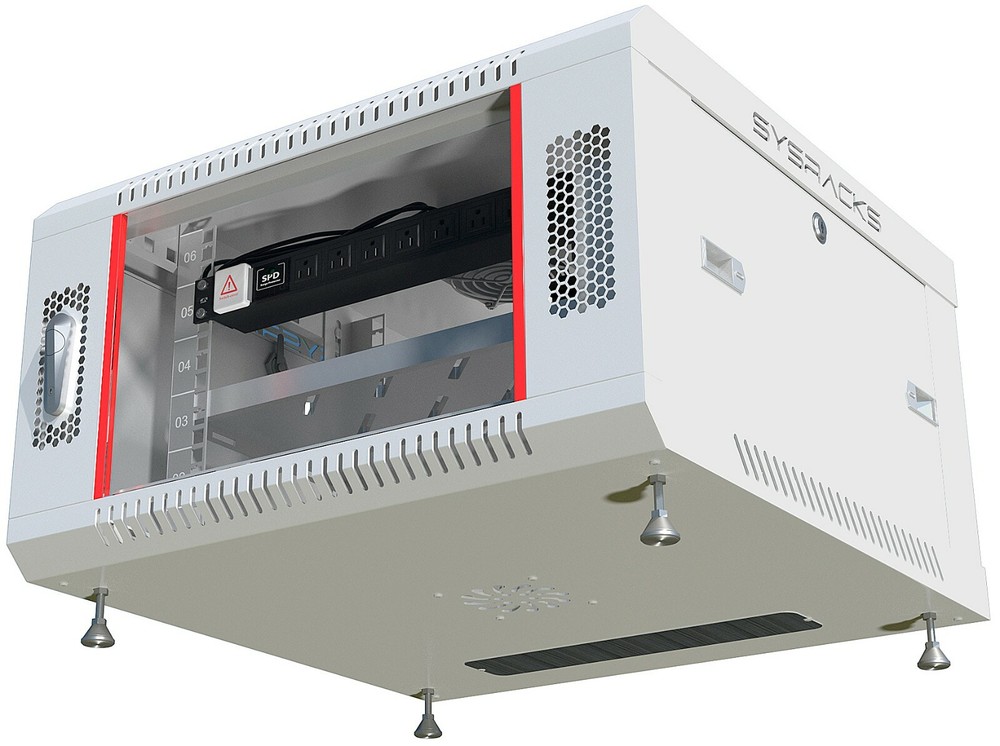 6U Wall Mount Server Rack Network Cabinet Data AV 24-inch Depth Locking GREY