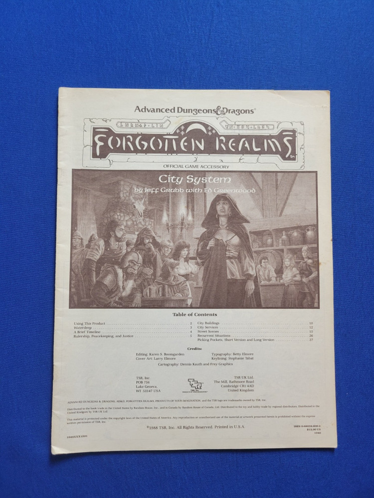 Forgotten Realms City System Rules - AD&D