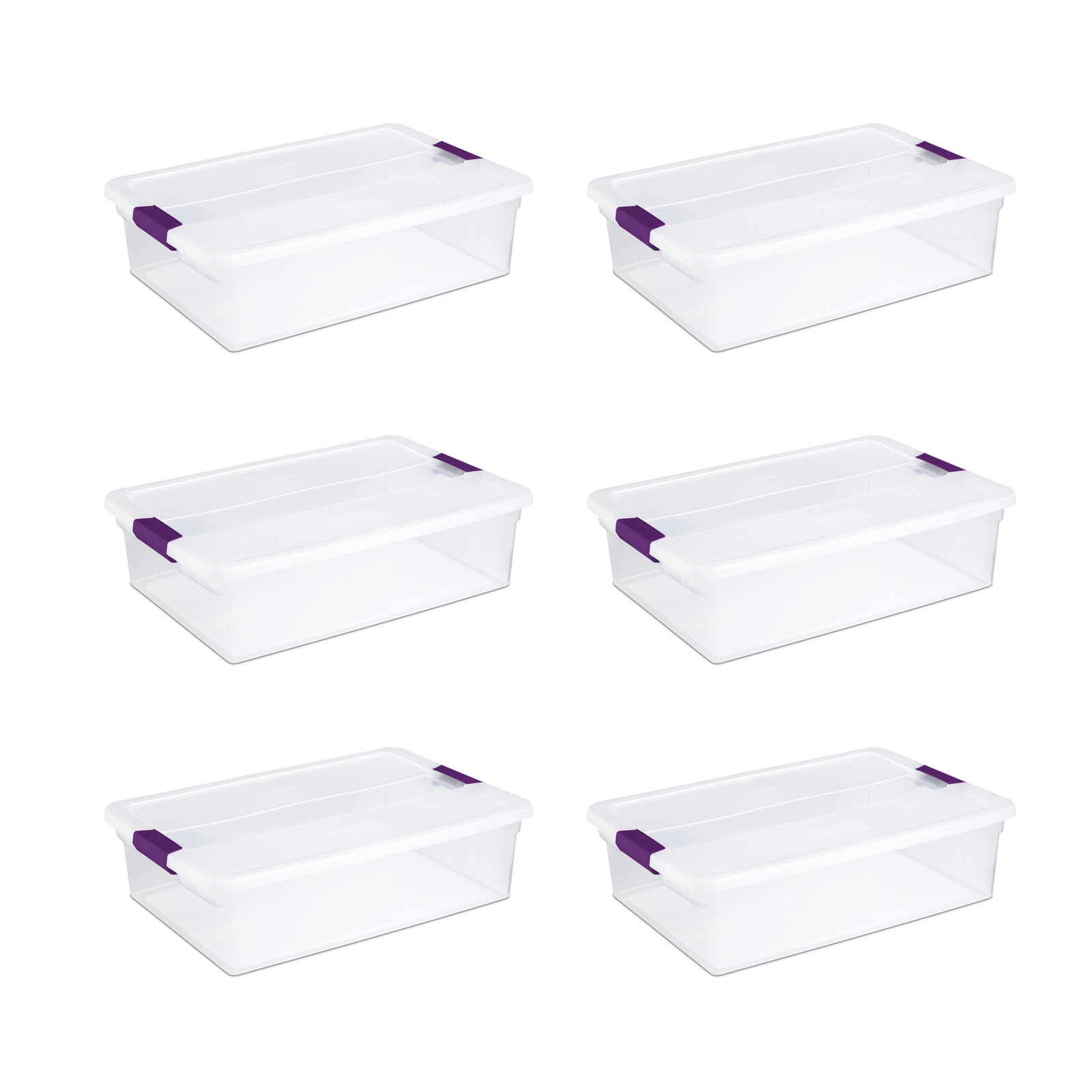 Sterilite 32 Quart Clear View Storage Container Tote w/ Latching Lid, (6 Pack)