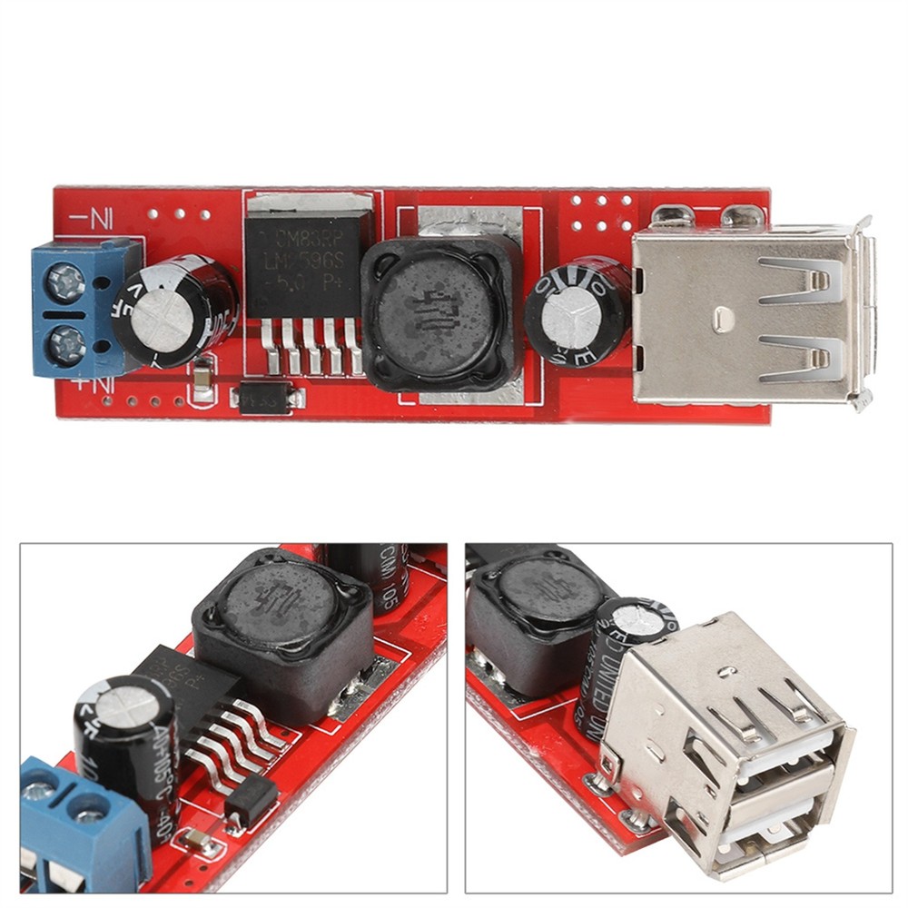 3A Step-Down Module Dual USB Output Vehicle Charging Output Module 5V/3A