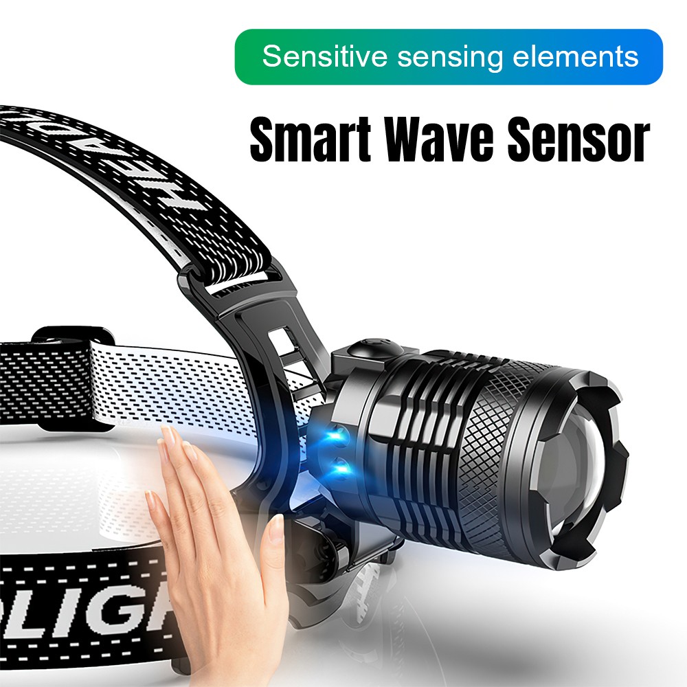 1200000LM LED Headlamp USB Rechargeable Super Bright Zoom Head Torch Headlight