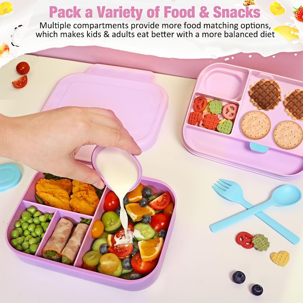 Caperci Bento Box for Kids - Stackable Leakproof Multiple Compartments Lunch ...