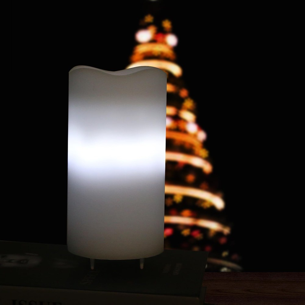 Flameless Candles with Snowflake Projector Lights Remote and Timer