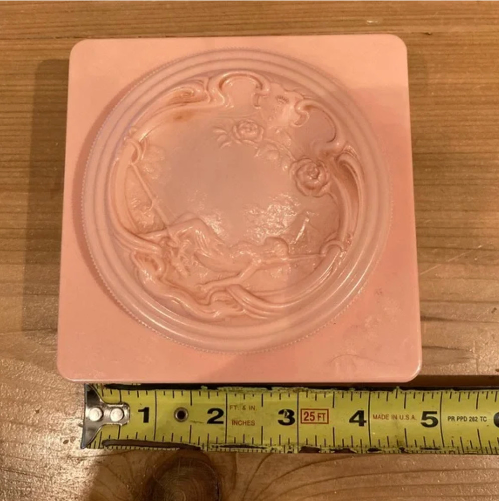 Vintage Evyan White Shoulders plastic dusting powder container