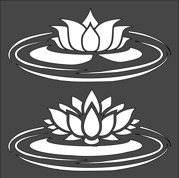 4"x4" Clear Plastic Stencil - Floating Lotus (MC540)