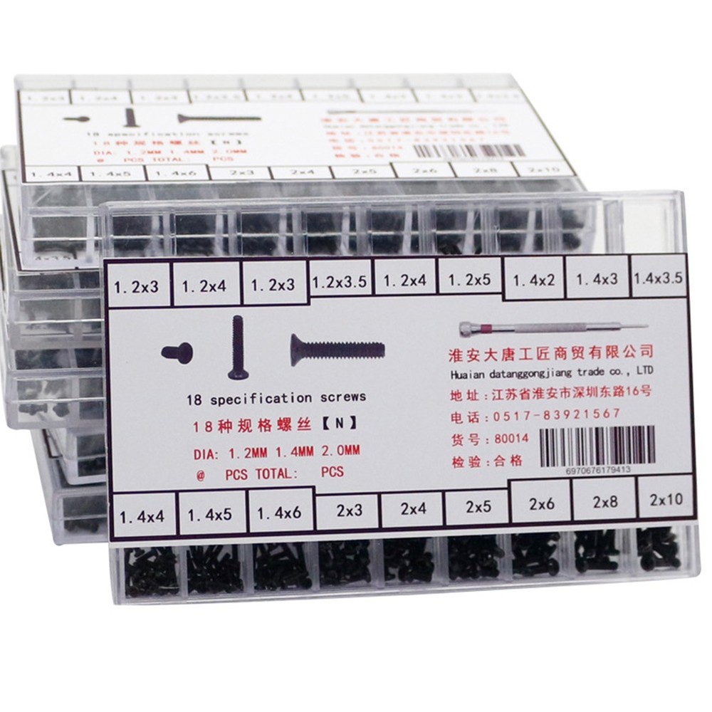 18 Kinds Miniature Screw Machine Model Kit Components Tiny Screws Assortment