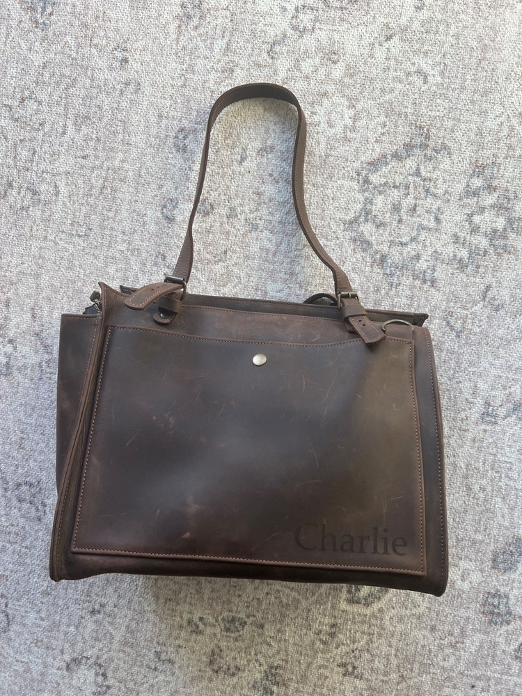 Real leather  brown pet carrier