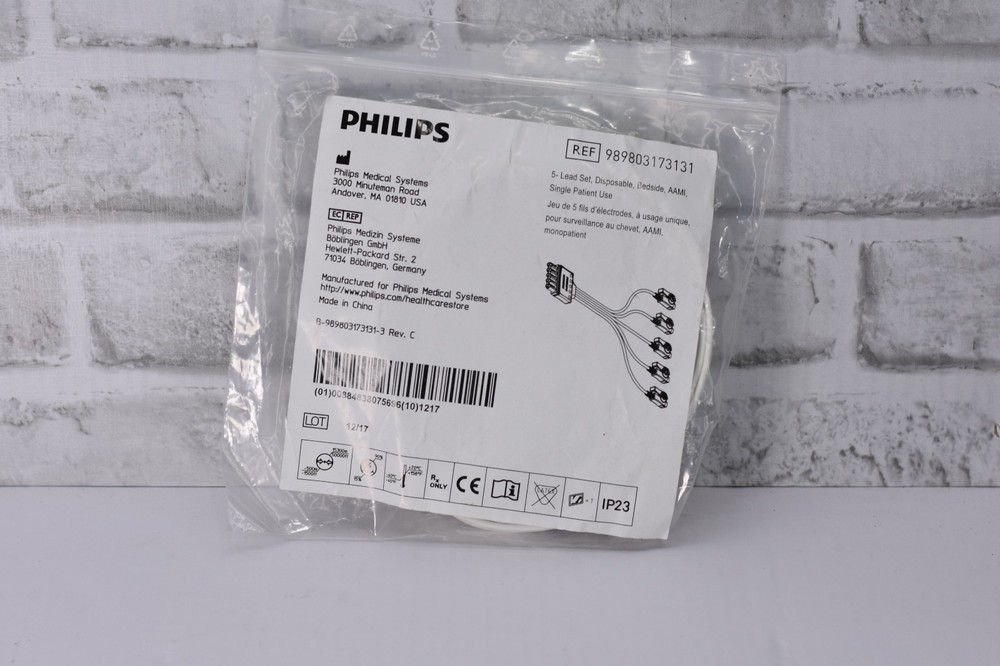 Philips 5 lead Set Disposable AAMI Single Use REF 989803173131
