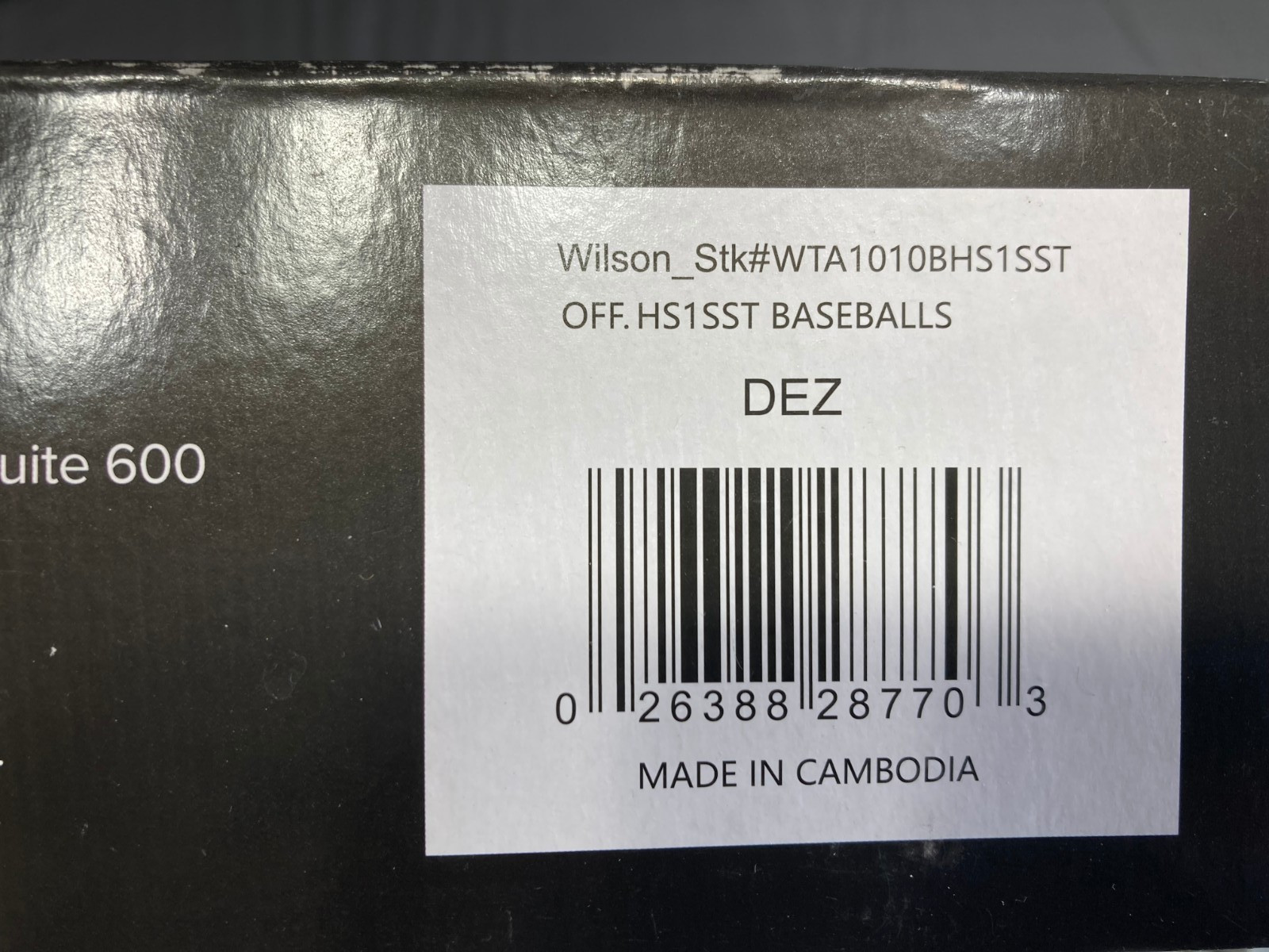 Wilson A1010 HS1 SST High School Baseball -12 Piece, White