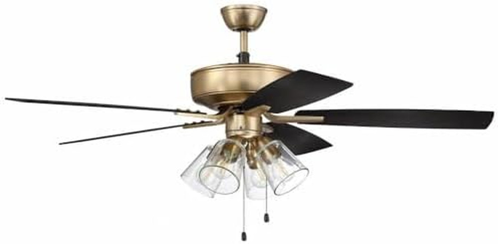 Craftmade P104SB5-52BWNFB Pro plus 52" Ceiling Fan with LED Lights & Pull Chain,