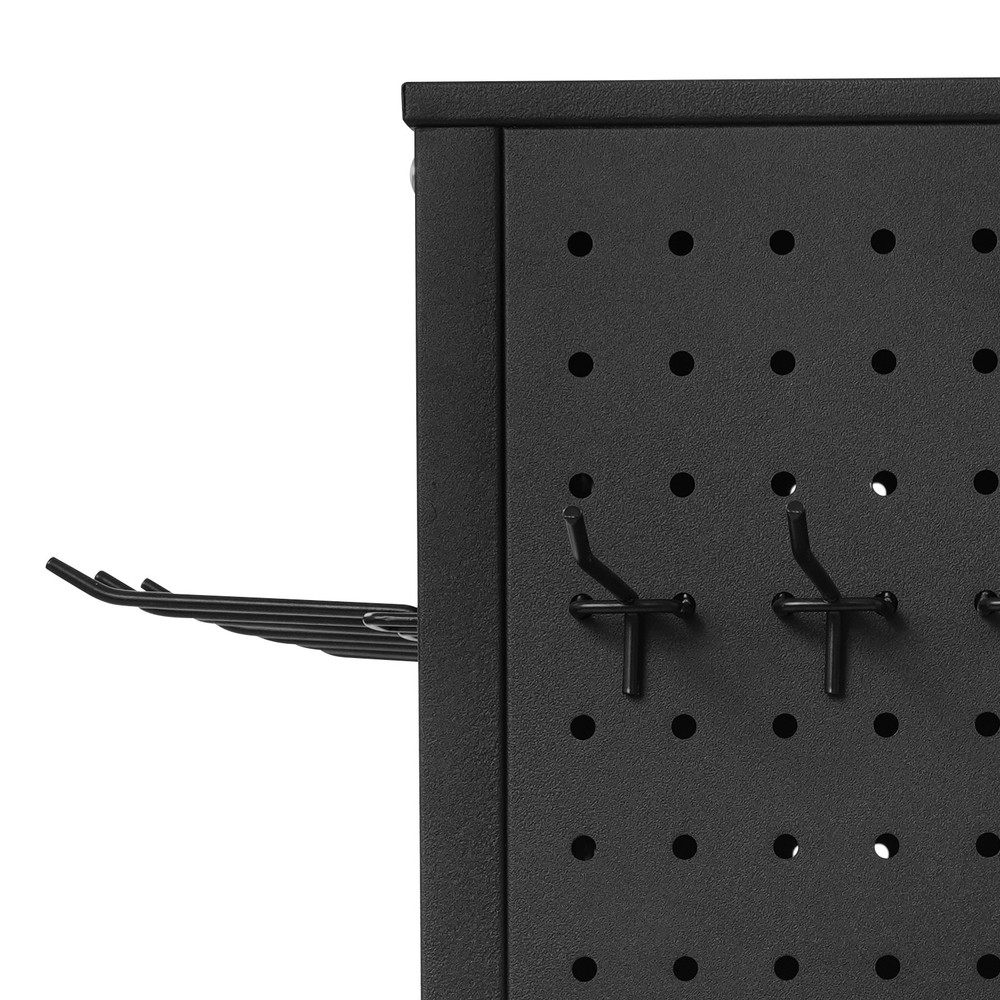 Pegboard Rotating Display Stand, 4 Sided Spinning Peg Board Display, Peg Board