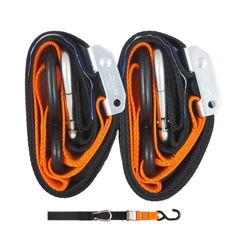 MOTORCYCLE GORILLAS GRIP TIE DOWN 38MM SNAP HOOK BLACK / ORANGE LOOP STRONG