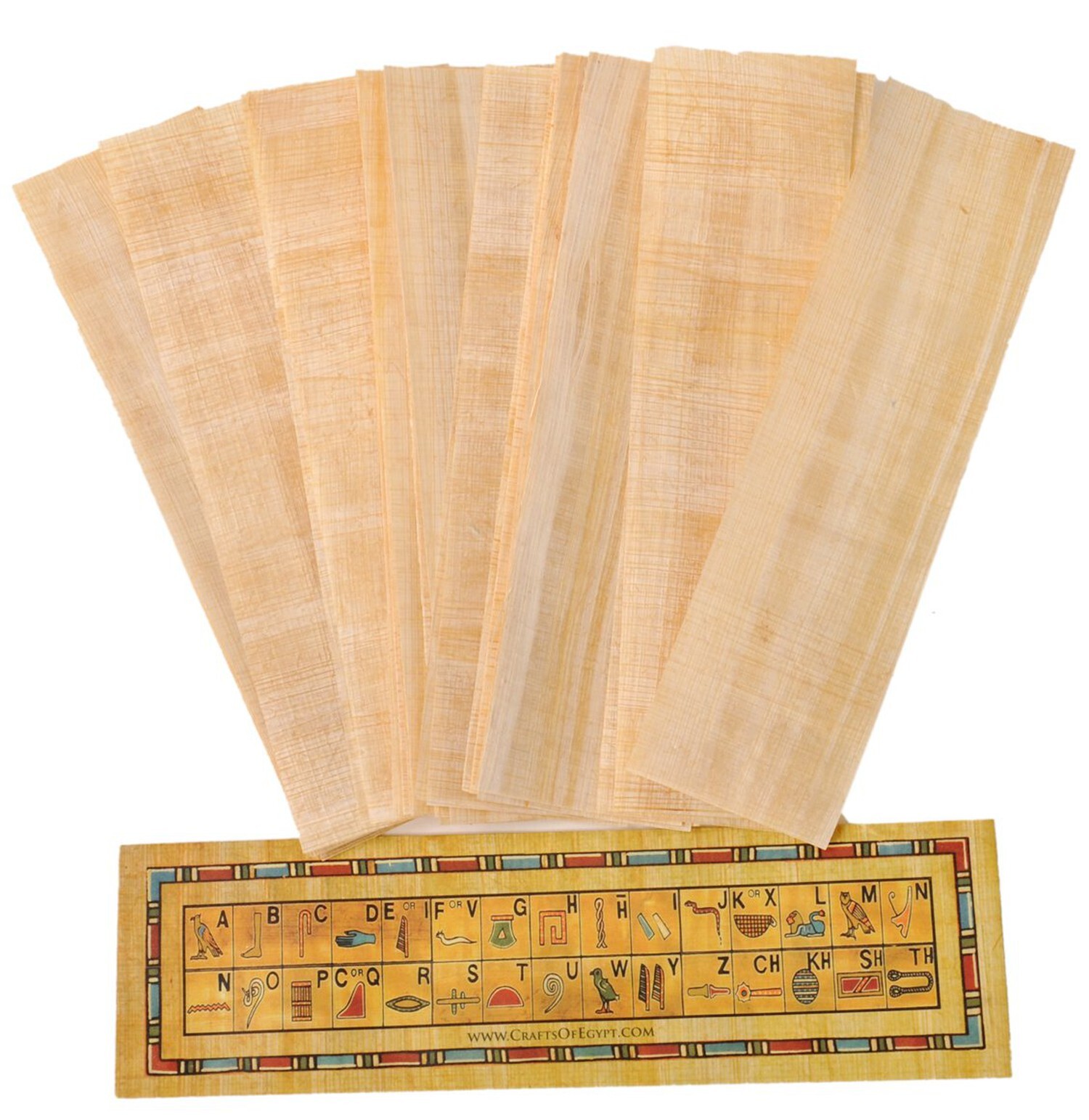 10 Egyptian Papyrus Paper Blank Bookmarks for Art Projects and Schools 7.2 x2...