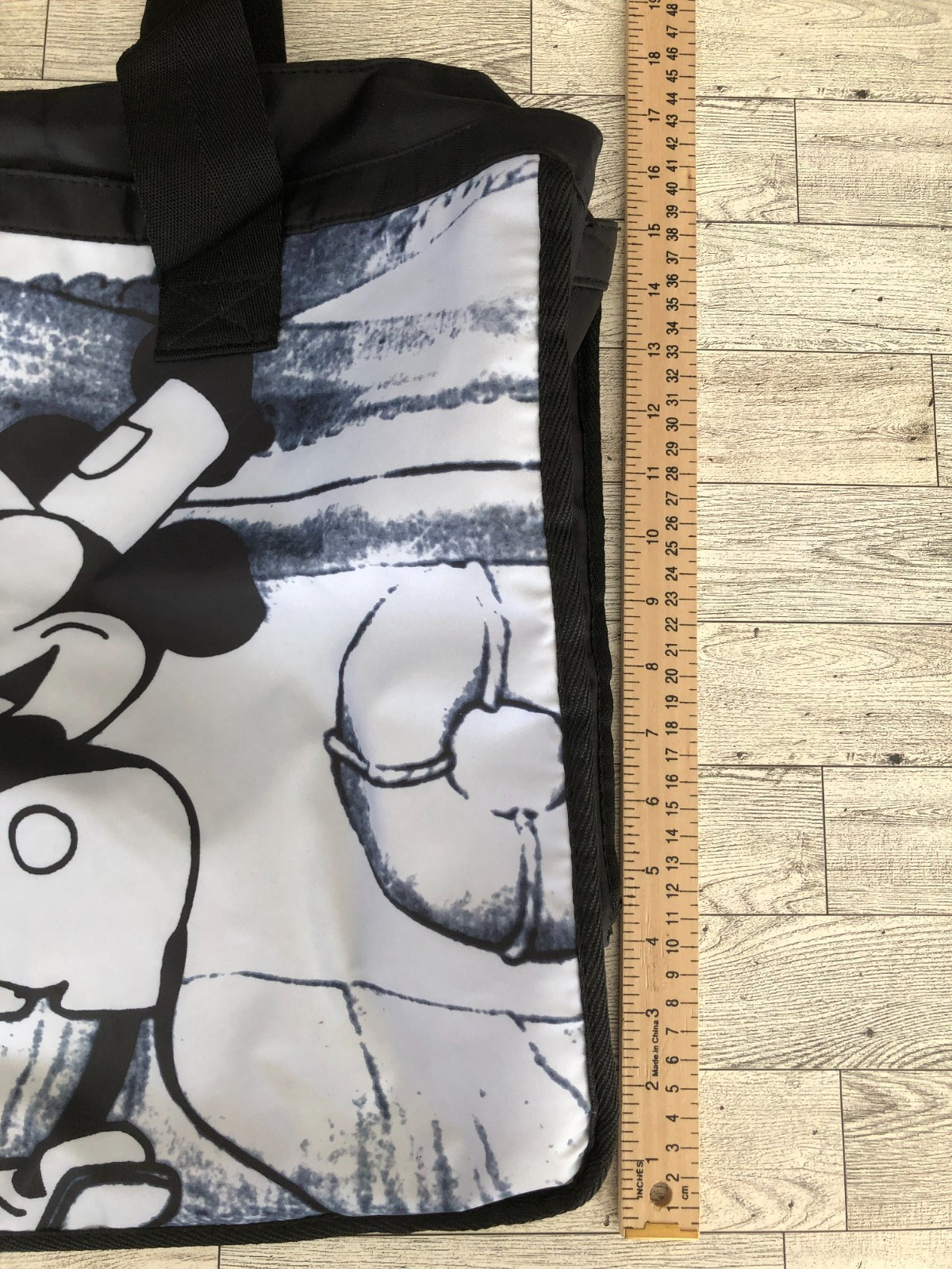 Disney Store Mickey Mouse Steamboat Willie Large Zipper Tote Bag Double Handle